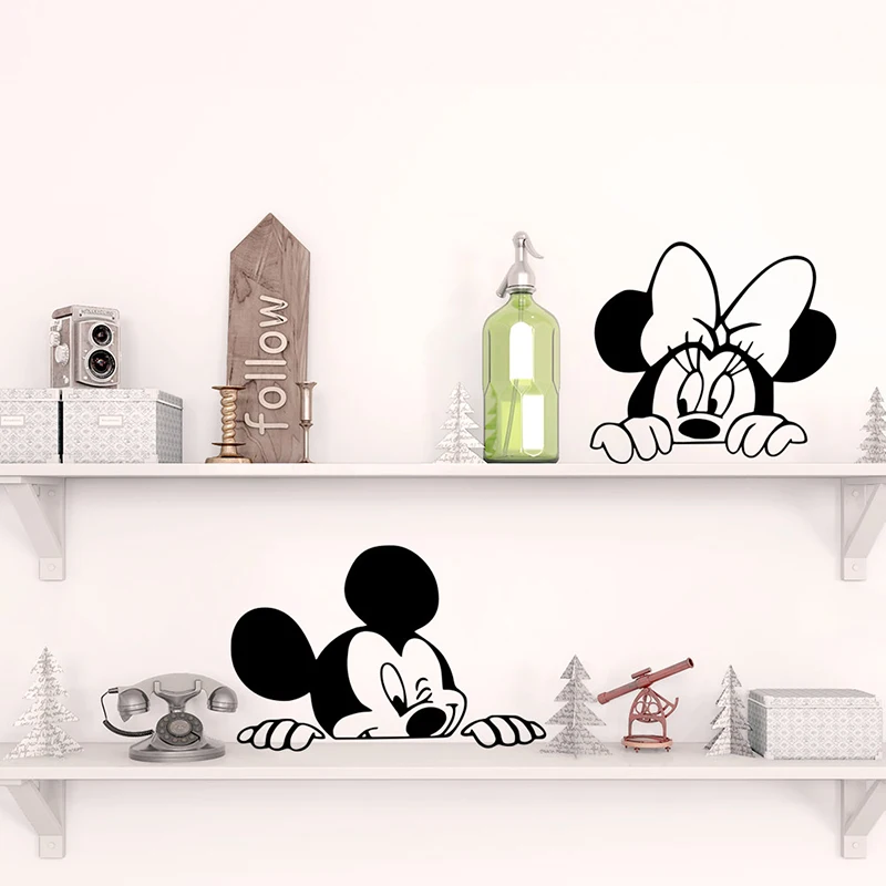 Cartoon Wall Stickers Kids Bedroom Art Decor Cute Mickey Minnie Mouse Baby Nursery Art Vinyl Wall Decals Cartoon Wall Stickers Kids Bedroom Art Decor Cute Mickey Minnie Mouse Baby Nursery Art Vinyl Wall Decals