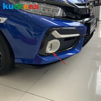 

For Honda Civic 2020 2021 Caron Fiber Front Fog Light Cover Trim Foglight Lamp Decoration Frame Covers Sticker Car Styling