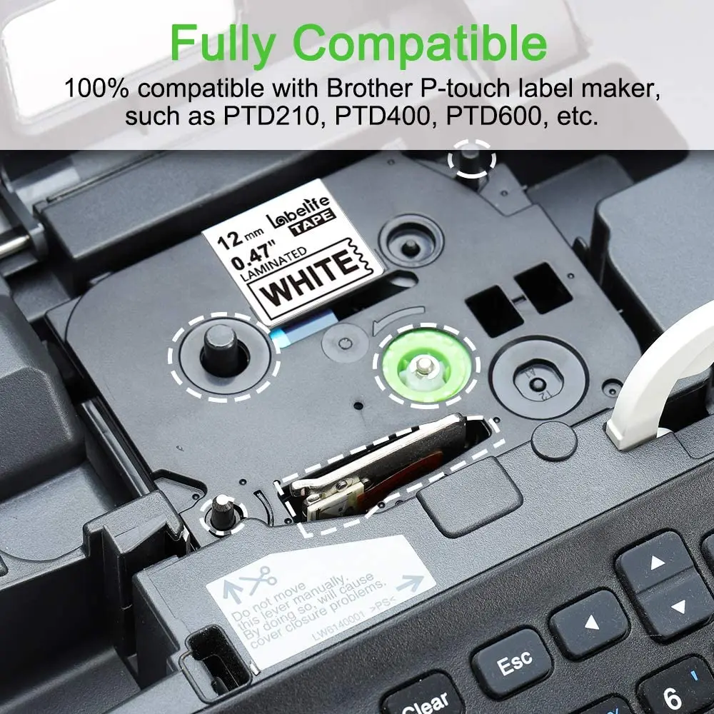 1PC TZe-231 TZe-131 TZe-631 Kompatibel untuk Brother P-touch Label Tape  12Mm Multicolor untuk Label Printer PT-H110 PT-D600 Tze231