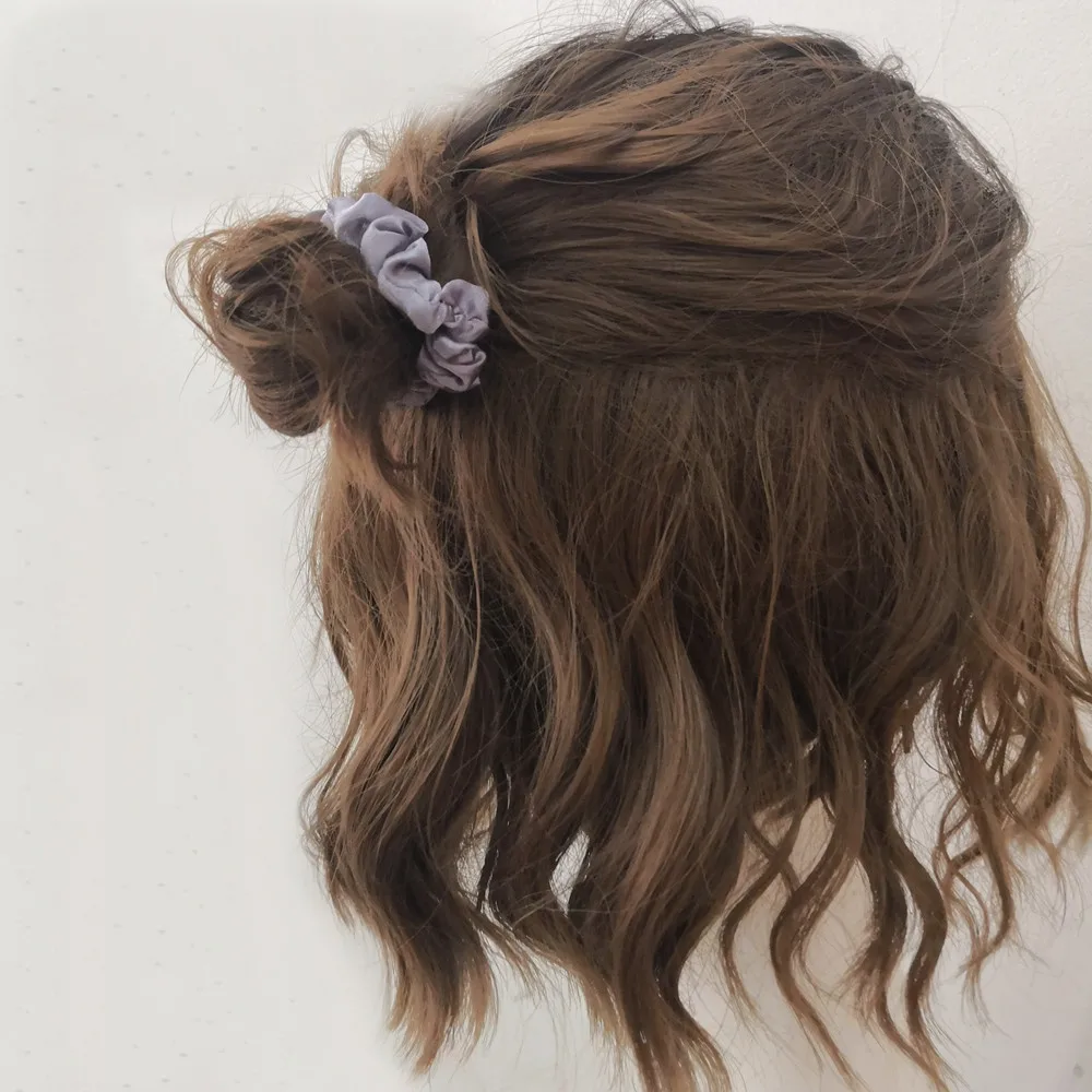 6 шт./упак. шелк атлас небольшой мини Scrunchies Для женщин эластичные резинки для волос веревки для девочек аксессуары для волос