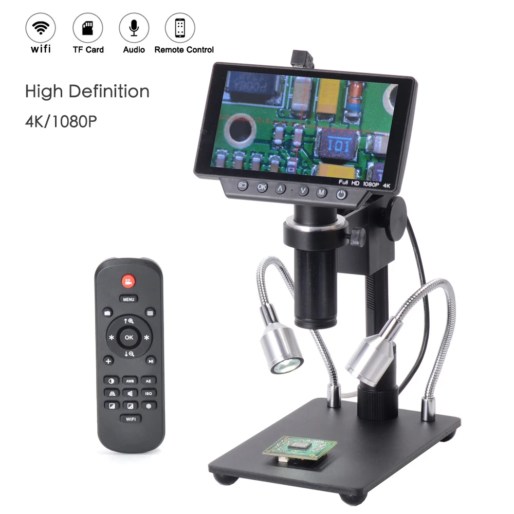 

HY-1070 16MP 4K 1080P 60FPS USB WIFI Digital 150X Industry Microscope Camera with 5 Inch Screen C-mount Len 1/2.3 Imaging Sensor