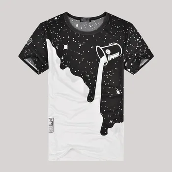 

Mens Hot Summer T-shirt Starry Pour Milk Short Sleeve Milk Pattern t shirt men streetwear