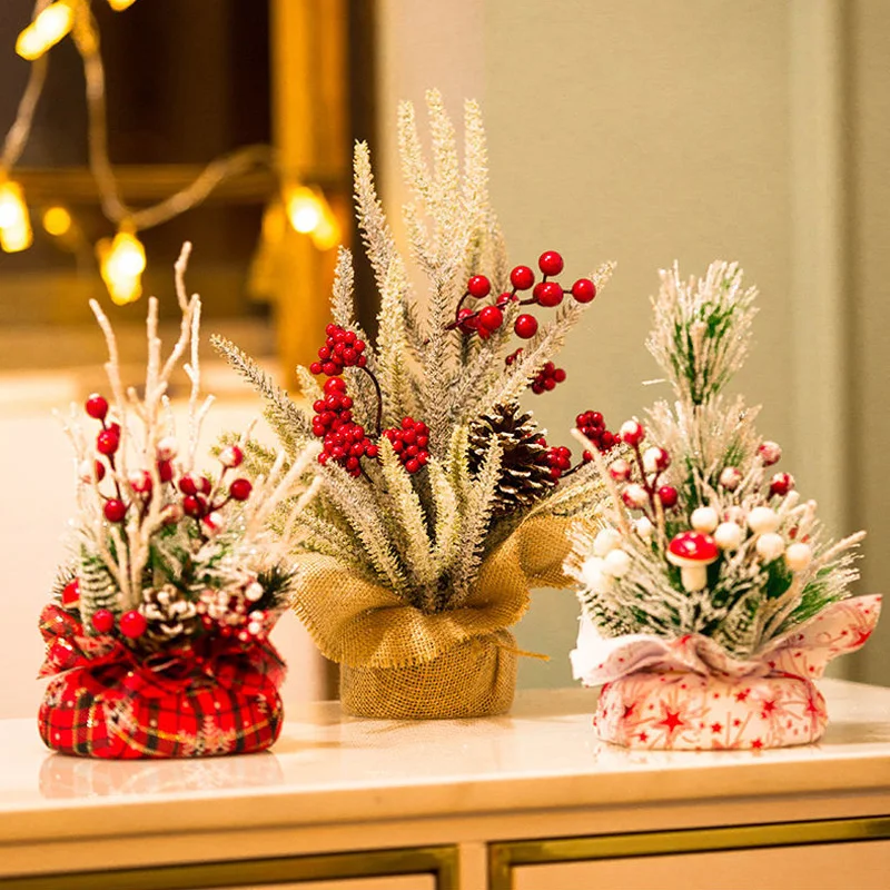 

Miniature Christmas Tree Small Landscape Architecture Trees for Hotel Home Christmas Crafts Tabletop Decor Christmas Gift