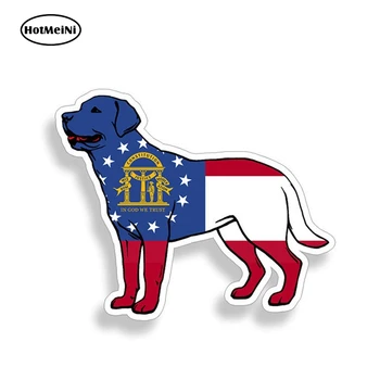

HotMeiNi 13cm x 10.8cm Georgia Labrador Lab Dog Sticker GA State Flag Window Decal Cooler Cup K9 US Car Styling Vinyl Decal