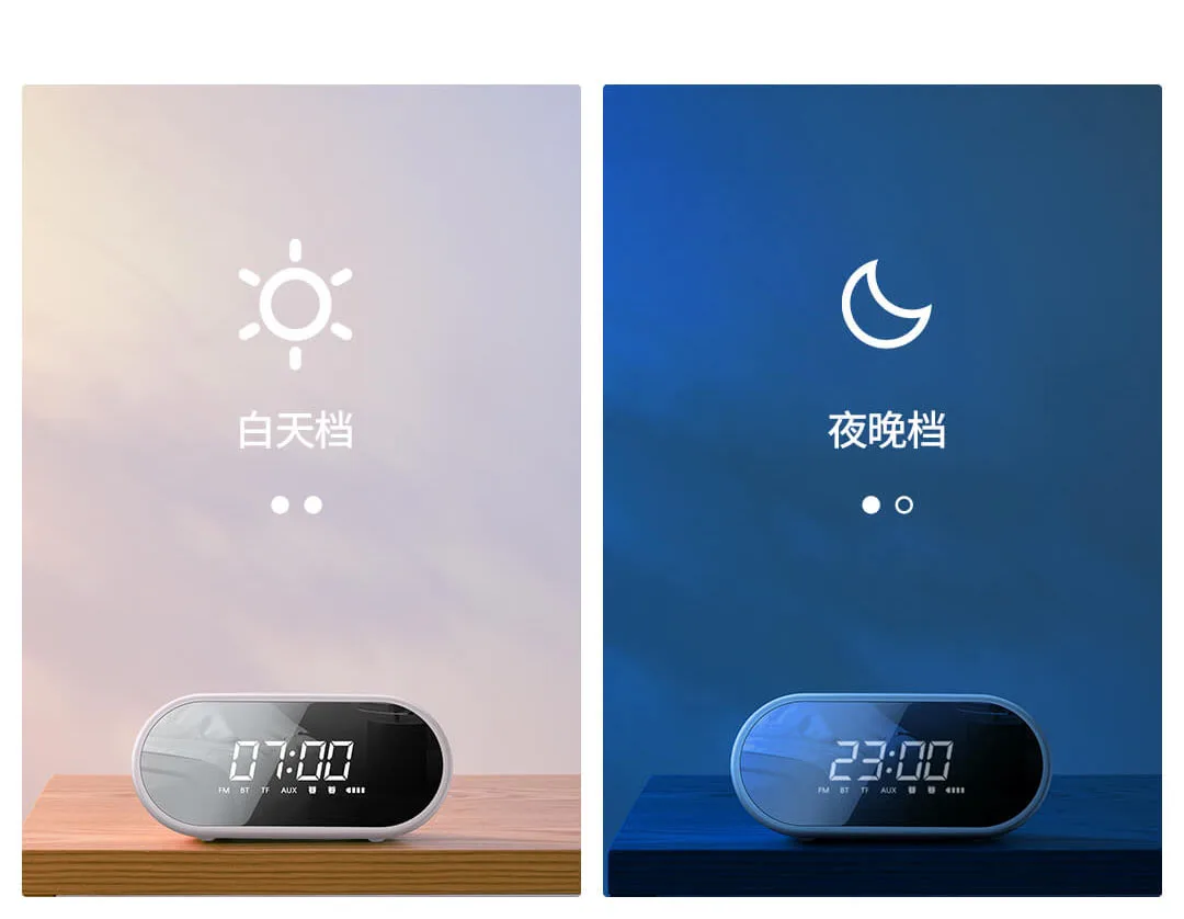 Xiaomi Будильник bluetooth динамик двойной будильник дизайн, Bluetooth 4,2, 10 м передача, кольцо атмосферный светильник
