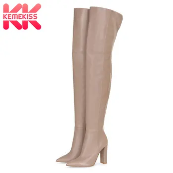 

KemeKiss Size 34-43 Women Over Knee Boots Sexy Pointed Toe High Heel Winter Shoes Woman Long Boot Fashion Party Lady Footwear