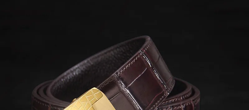 FAJARINA Top Quality Crocodile Pattern Cowhide Leather Geometry Stainless Steel Automatic Buckle Metal Belts for Men ZDFJ273