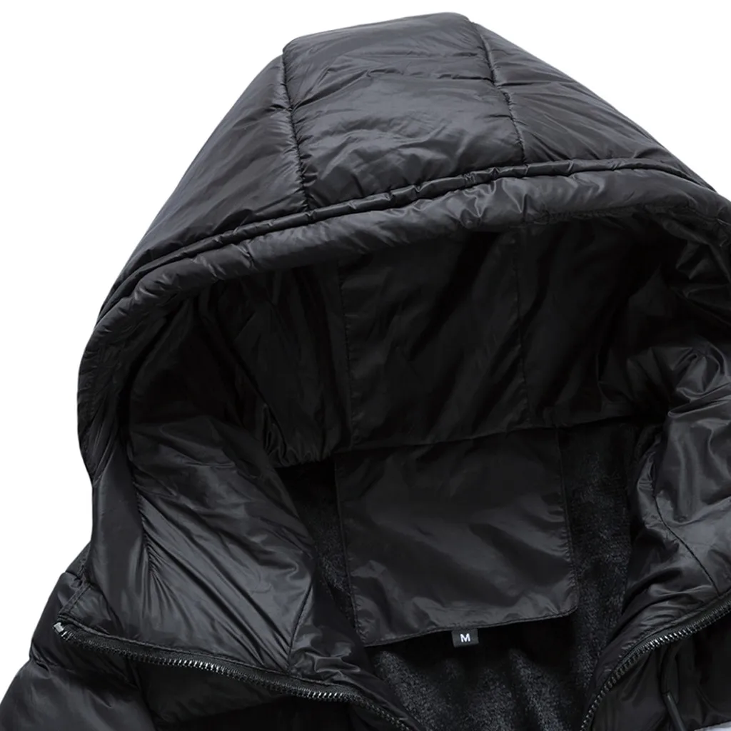 SAGACE Мужская Повседневная парка с капюшоном, зимняя мужская Модная приталенная куртка из хлопка в стиле пэчворк, толстая теплая парка на молнии