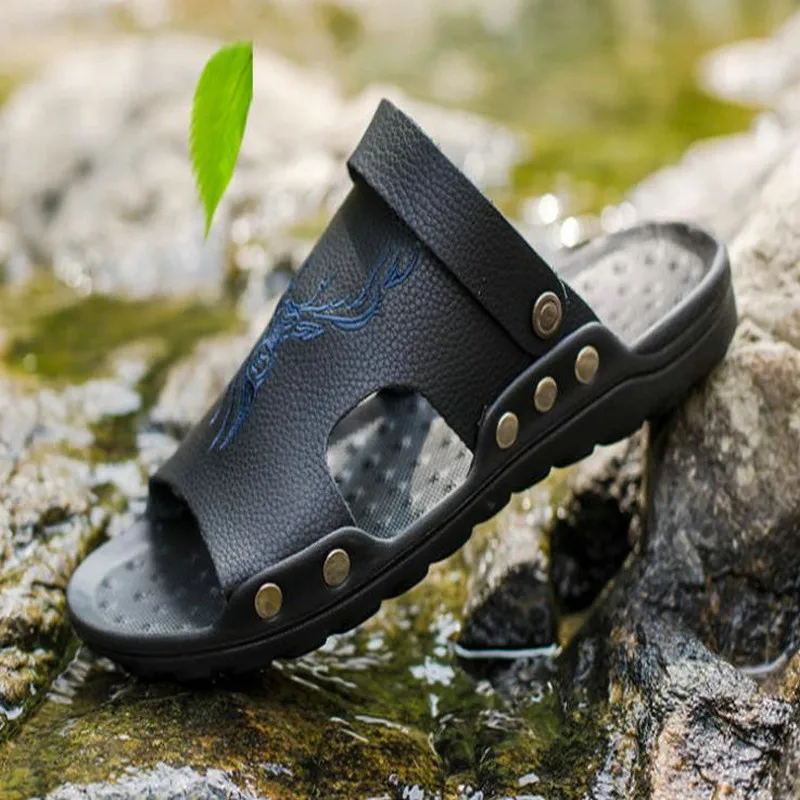 Мужская Обув(Scarpe Nuovi Sandali Estivi Per Uomo Sandali Con Pelle Antiscivolo Per Uomo Sandali Sandali In Schiuma Runner