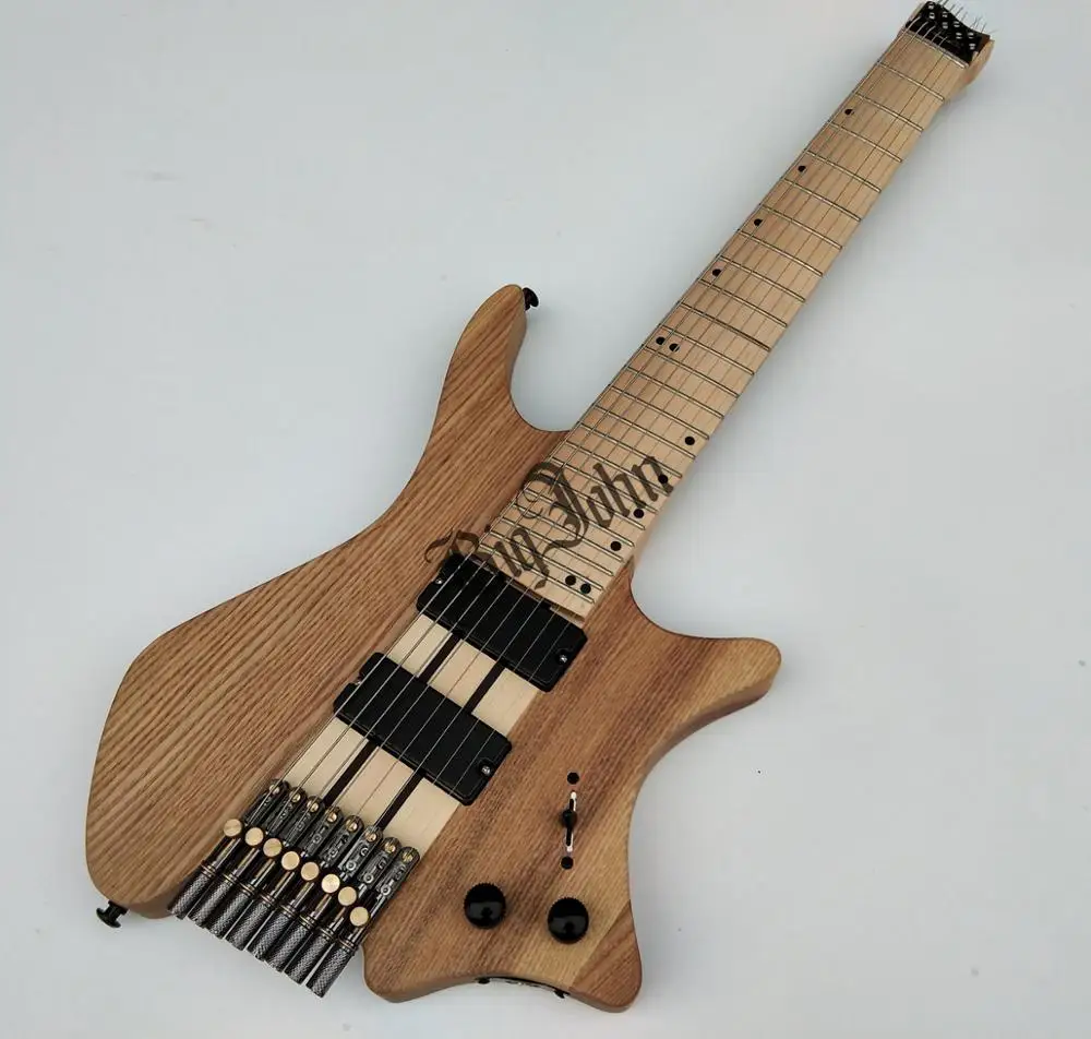 Новый вентилятор Fretted 8 струн безголовая электрогитара, Elm Body & Neck клен гриф BJ-206 Новый вентилятор Fretted 8 струн безголовая электрогитара, Elm Body & Neck клен гриф BJ-206