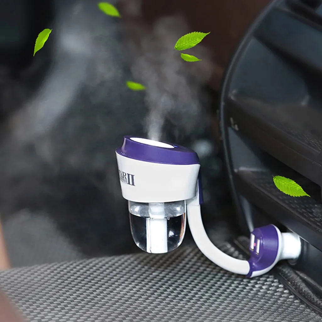 Car Aromatherapy Charger Humidifier Kit Aroma Essential Oil Diffuser Fresh Cleaning Humidification Cleaning Function#P35