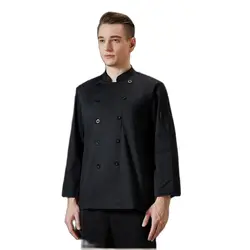 Preto macacões do chef roupas de trabalho dos homens chefe jaqueta uniforme restaurante garçonete vestir kawaii cozinha