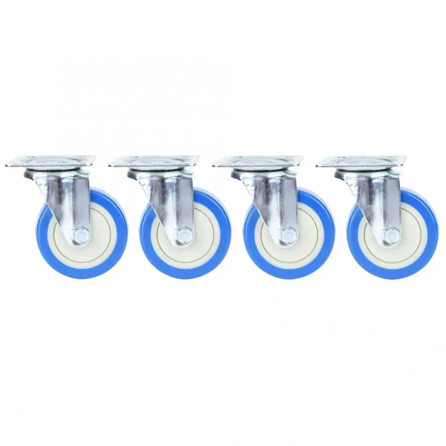 Type A Колесико для мебели 4 шт. ПВХ Caster Light Тип тормозного колеса 3 дюйма одиночные колесики для вала 40 кг Подшипник нагрузки для тележки - Цвет: Type A