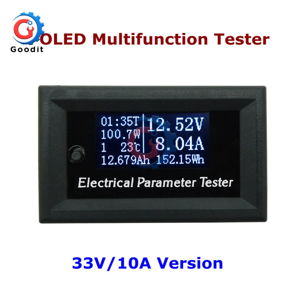OLED 100 в/10A Вольтметр постоянного тока тестер измеритель тока зарядное устройство амперметр напряжения батарея источник питания Обнаружение емкости