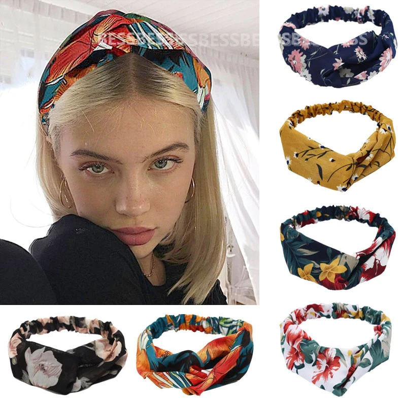 Vrouwen Retro Stijl Hoofdband Cross Knoop Hoofdband Bandage Bandana| |