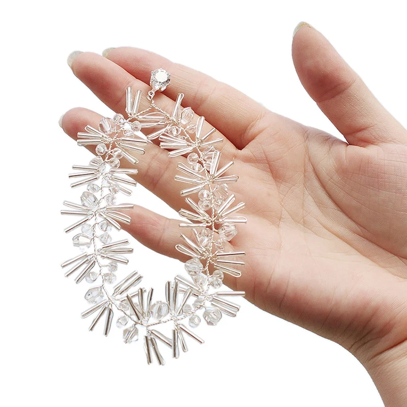 

Luxury Shining Earrings Big Drop Dangle Wedding Bridal Big Earrings Women Jewelry Party