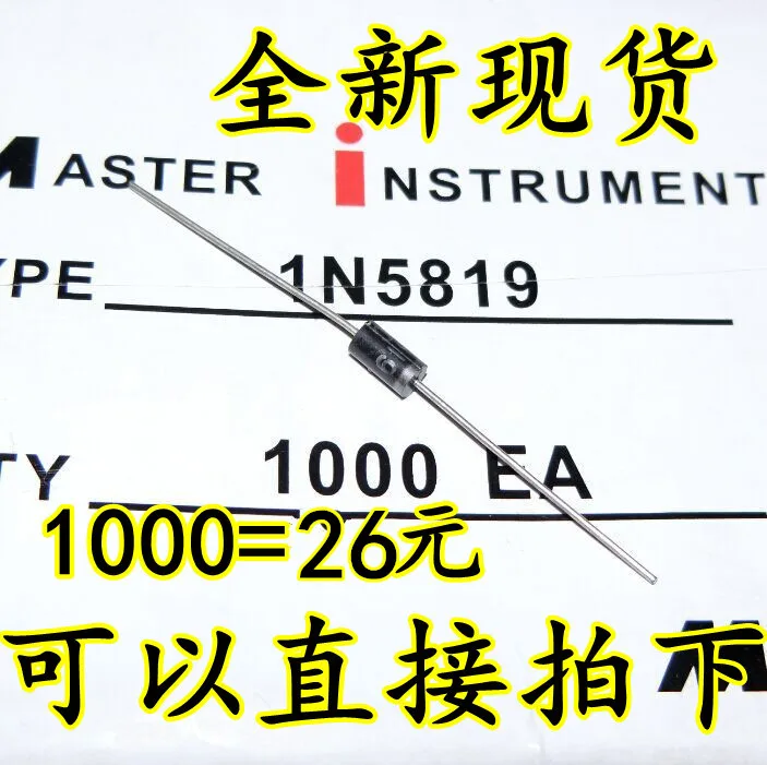 100 шт./лот 1N5819 IN5819 DO-41 1A 40V диод Шоттки
