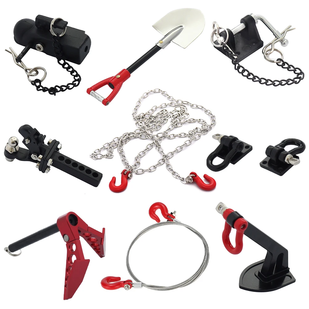 Metall-Recovery-Schleppketten, Anhängerkupplung, Schäkel, Windenanker für 1/10 RC Crawler TRX4 TRX6 SCX10 Wraith Capra Redcat MST CC01 – Detail 3