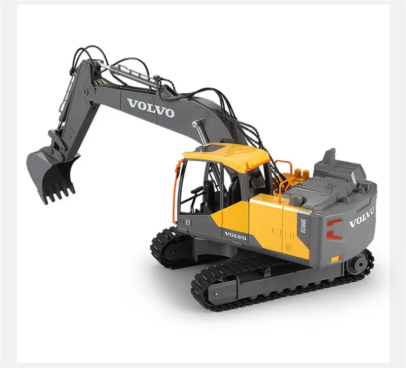 Simulation 3-in-1Multi-functional RC Construction Excavator 660 Degree Rotation Alloy Bucket Gripper Bit Imitate Sound RC Truck