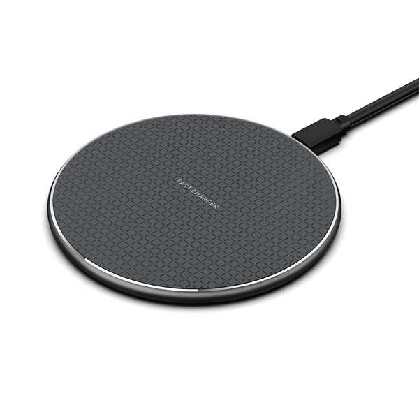 10W QI fast charge ultra-thin mobile phone wireless charger transmitter FOR iphone 11 Samsung Huawei OPPO VIVO google LG Nokia - Color: Black