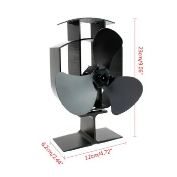 

Fireplace Stove Fan 3 Blades Efficient Heat Distribution for Large Room A6HB