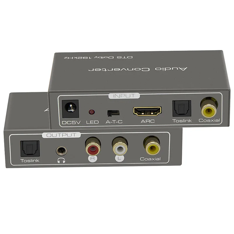 ARC аудио адаптер HDMI аудио экстрактор цифро-аналоговый аудио конвертер 192 кГц коаксиальный toslink в аналоговый 3,5 мм разъем выход