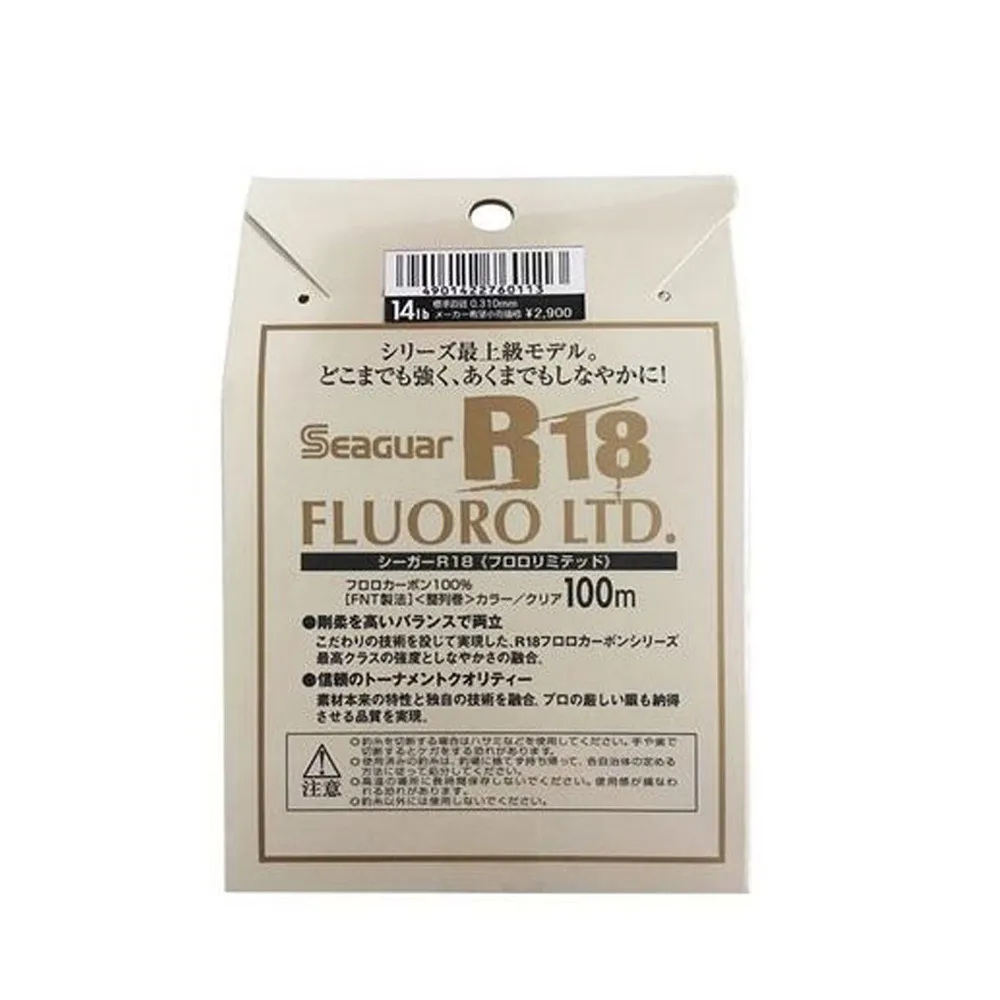 SEAGUAR Original Silver Sign Fishing Line R18 FLUORO LTD 80M/100M 100% FLUOROCARBON Tippet Line Made In JAPAN