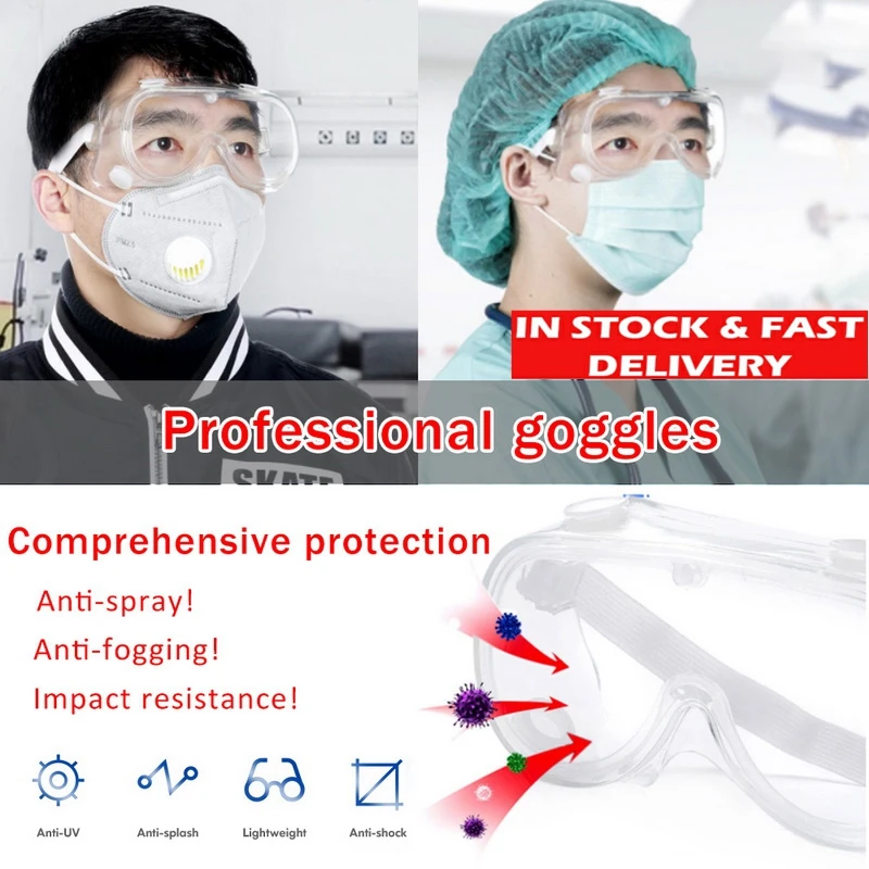 

Anti Virus Goggles Protective Glasses Anti Fog Windproof Dustproof Lens Safety Glasses Prevent Bacteria Outdoor Sports Eyewear