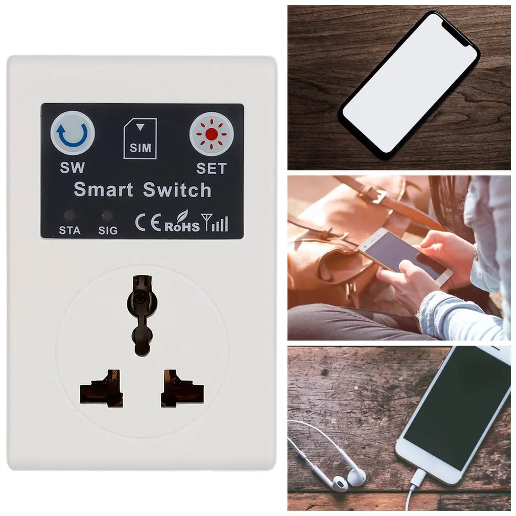 

Professional 220V Phone RC Remote Wireless Control Smart Switch GSM Socket Power Plug for Home Household Appliance Accessories