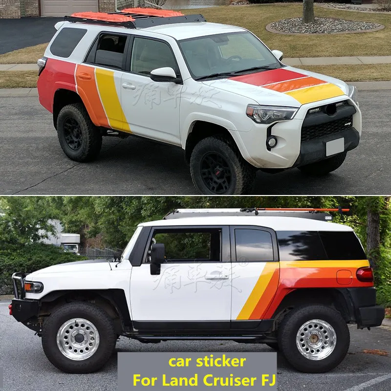 Автомобильные наклейки для Toyota Land Cruiser FJ Fortuner, декоративные наклейки для двери кузова, цветные наклейки