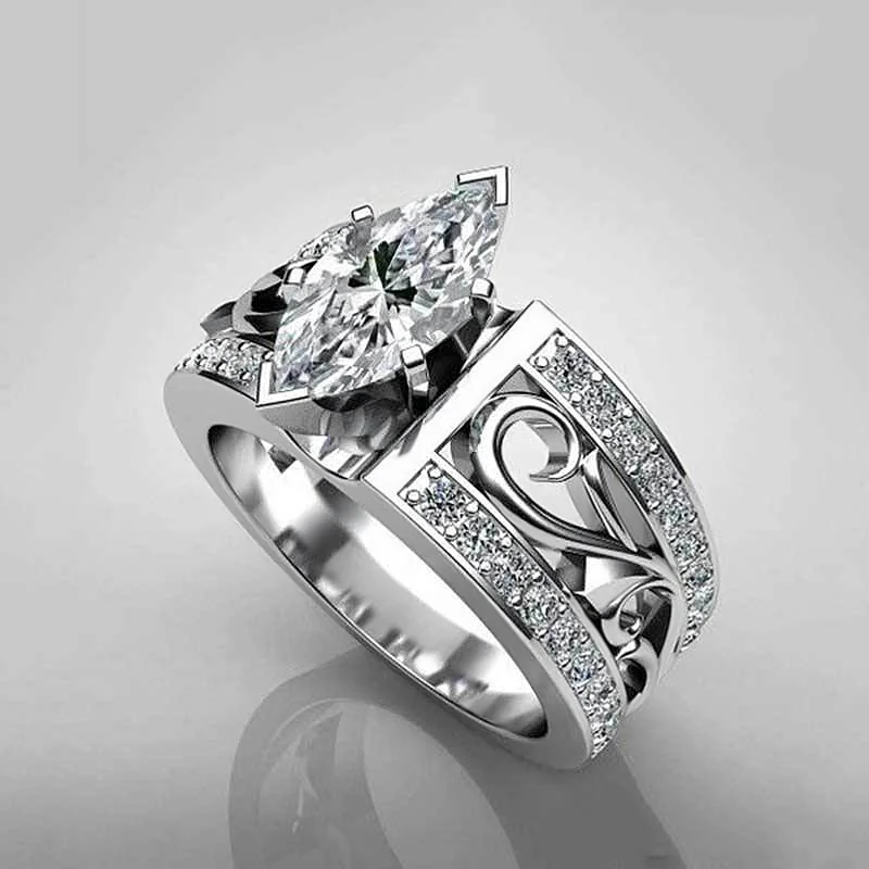 USTAR резьба серебряные кольца на палец для женщин девочек модные украшения блестящие фианиты Кристаллы Свадебные женские кольца для помолвки Anel bijoux