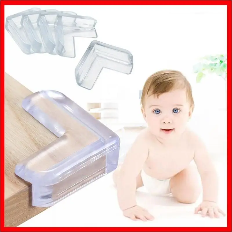 Protector de silicona de seguridad para bebés, 4 Uds., funda de protección transparente para bordes de la Mesa, ángulo de colisión, protección de esquinas para niños