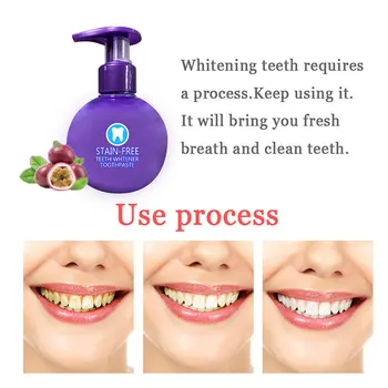 

Baking Soda Toothpaste With Press Type Blueberry Passion Fruit Scent Powerful Whitening Toothpaste 220 Ml Large Capacity Good