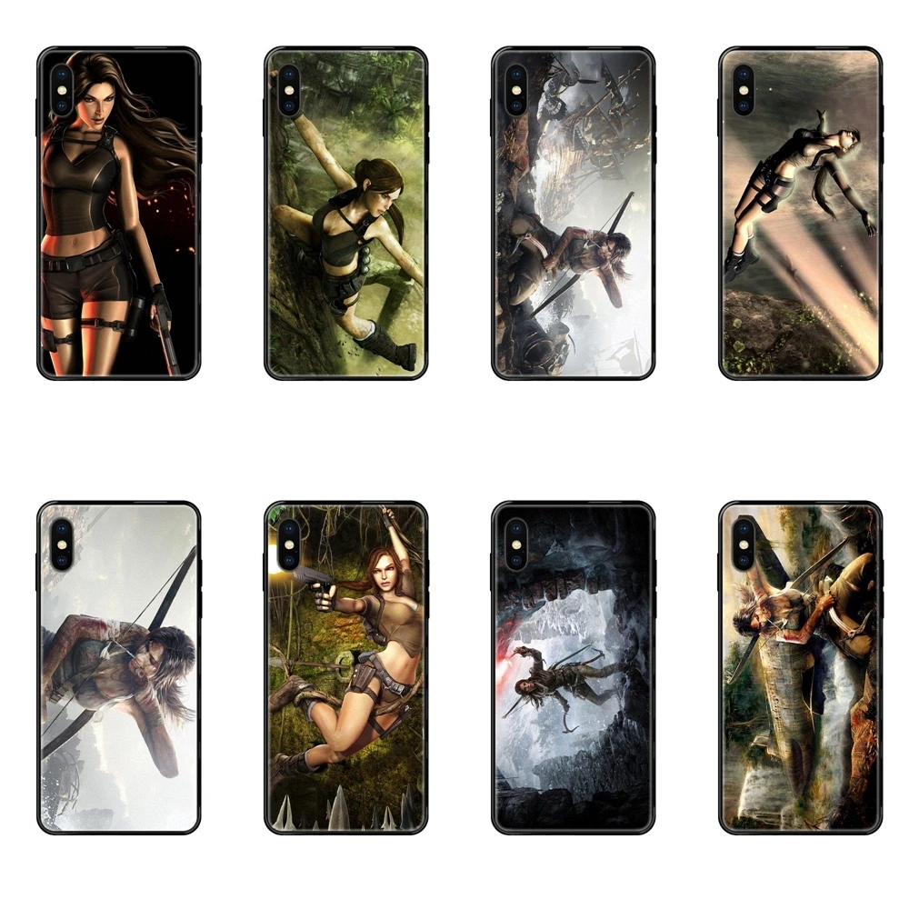 Art Diy Luxury Black Soft Phone Case Tomb Raider Lara Croft Womens For Xiaomi Mi Note A1 A2 A3 5 5s 6 8 9 10 SE Lite Pro Ultra | Мобильные