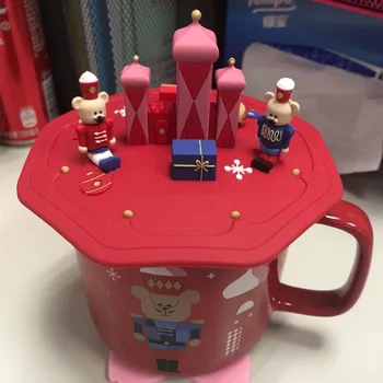 

Silicone Mug Cup Cover Red Christmas Cute Nutcracker Pliers Christmas Bear