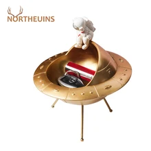 

NORTHEUINS Resin Astronaut Storage Figurines Creative Modern Character Statue Miniature Table Statuette Interior Home Desk Decor
