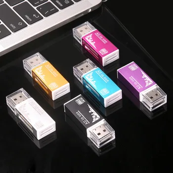 

Aluminium Alloy ALL in One Card Reader TF/SD/MMC2 and Cellphone Memory Card Reader High-Speed 2.0USB