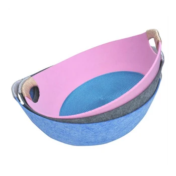 

FULUE Felt cat nest one size Washable Cat Bed Breathable cage Small Dog Warm Sleeping Nest blue pink grey for small pets