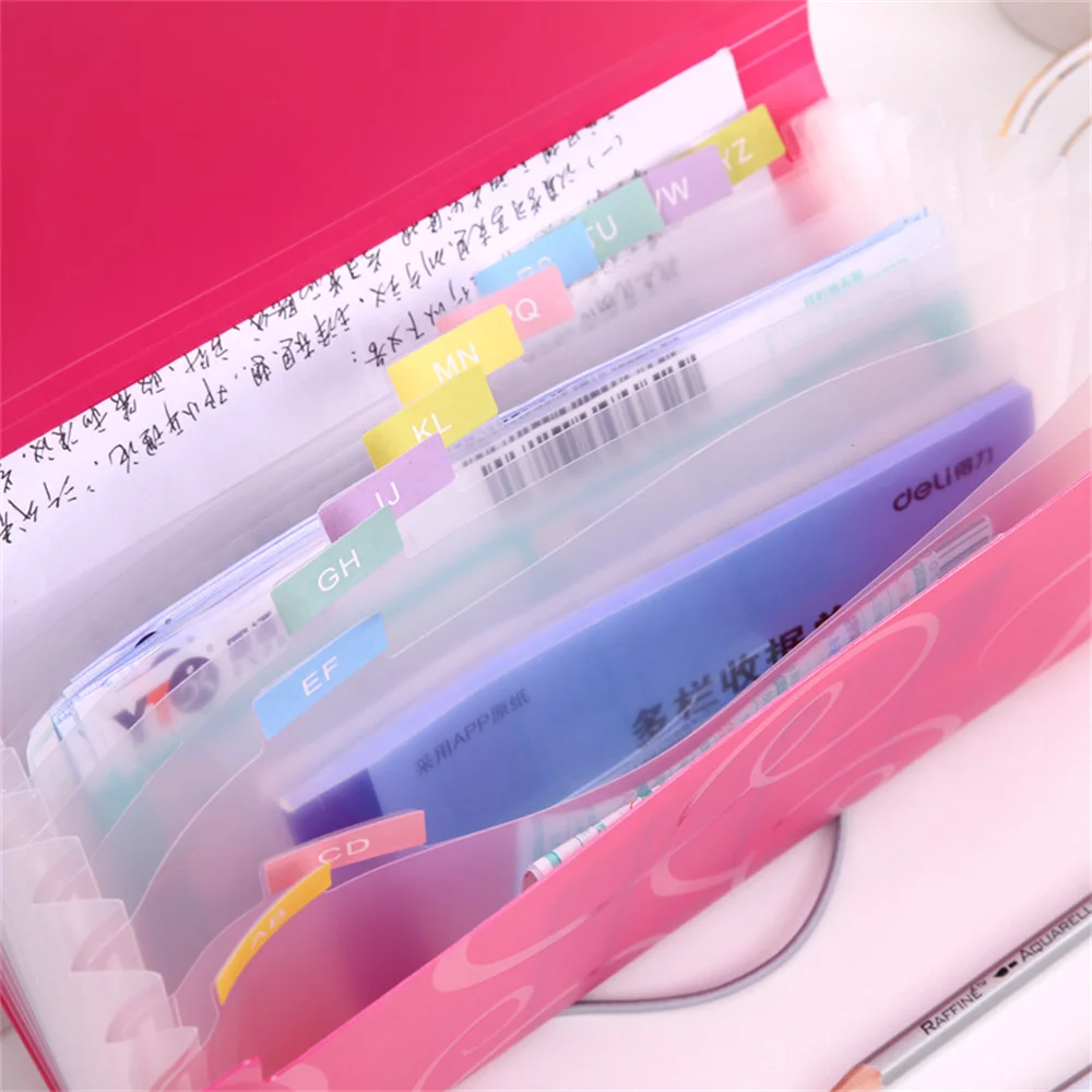 Fast Drop Shipping A6 Organ Bag Expanding File Folder For Documents Candy Colors Supplies Organizer School Office Binder