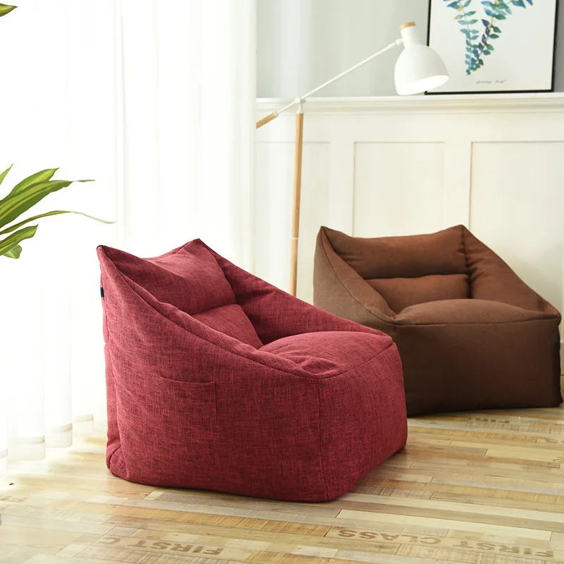 Ленивое Кресло-мешок небольшой диван мебель с простой гостиной, татами рекреационной ткани - Цвет: RED