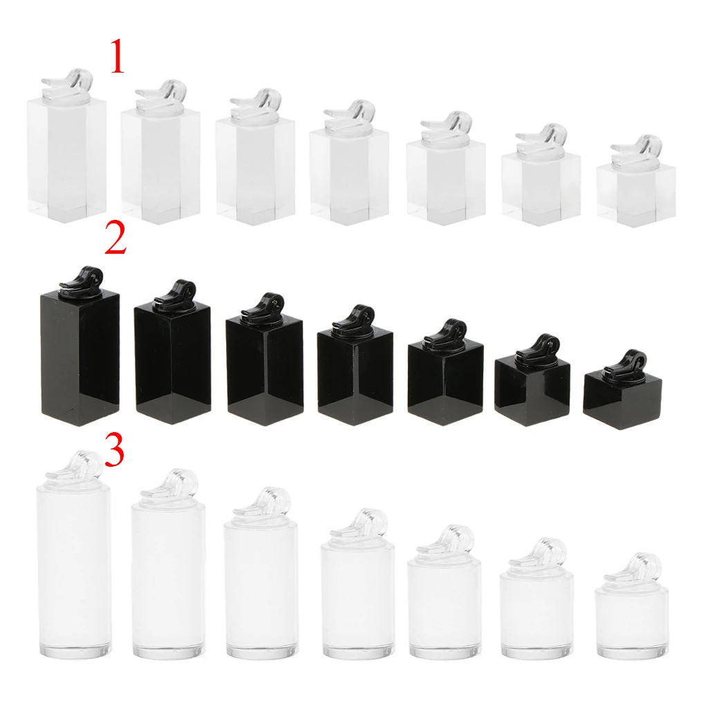  7Pcs Acrylic Finger Ring Display Stand Holder Jewelry Shop Showcase for Bead Rings Jewelry Display 