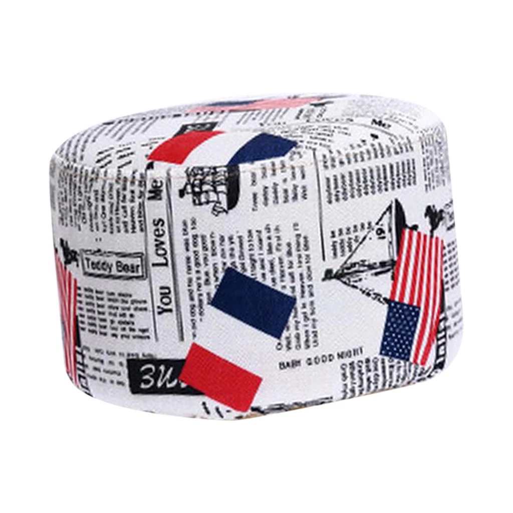 28x18cm Round Linen Fabric Footstool Cover Wooden Stool Slipcover Flag Footstool Cover Replacement Round Footstools Cover