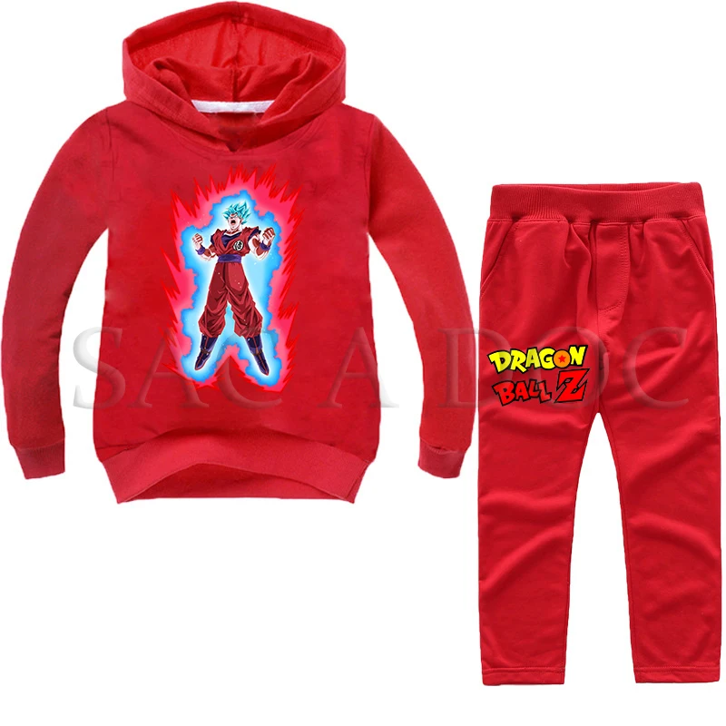 

New 2019 Dragon Ball Tracksuit Fashion Hoodies Boys Girls Sportswear Two Piece Sets Autumn Winter Hoody+Pants Sports Suit Kids