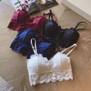 

Sunflower Lace Back Women's Bra Wrap V-neck Sexy Bottoming Underwear Tank Top Strap Bra