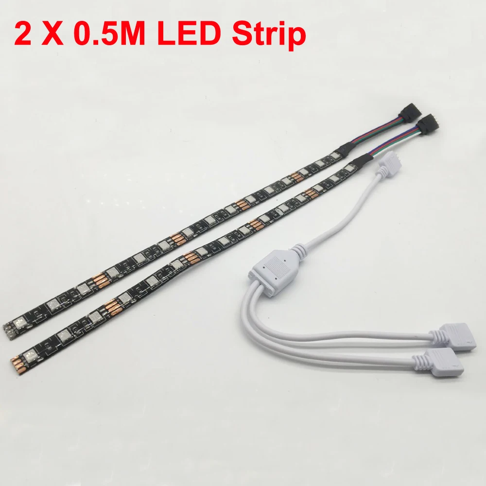 Светодиодные ленты светильник цветная(RGB) для детей возрастом от 12V материнская плата Управление/ПК компьютер чехол 50 см, 1 м, 2 м, с 4 Pin коробка передач-Заголовок(+ 12 V, G, красные/зеленые/голубые/желтые/белые Светоотражающие B) Удлинительный провод