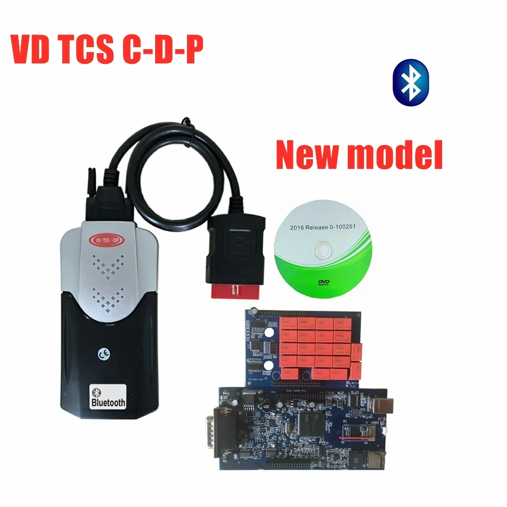 Дизайн! VD TCS C-D-P 8,0 pcb keygen 2016R0 с Bluetooth сканер для delphis/autocome obd obd2 Автомобильный сканер+ 8 шт. грузовых кабелей - Цвет: with bluetooth