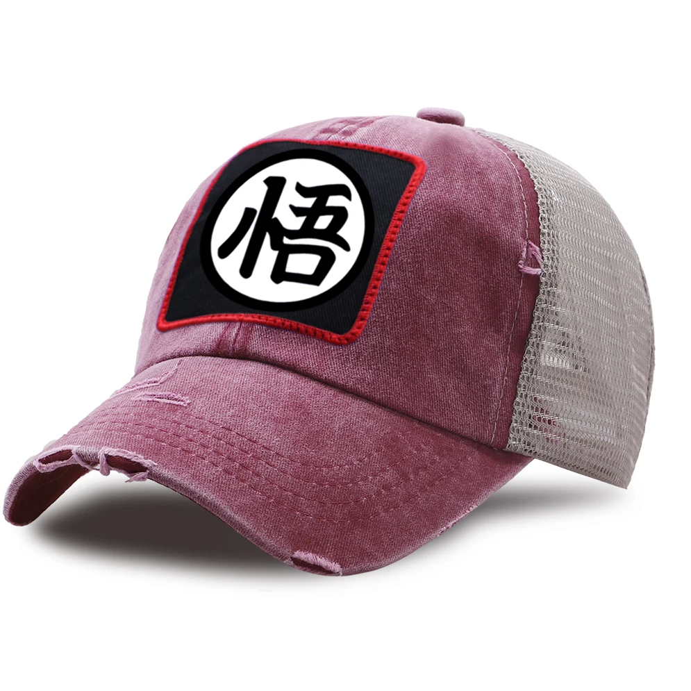 

Dragon Ball Z Mesh Baseball Caps Women Hip Hop Retro Vintage Snapback Hat Breathable Sporty Washed Cap Men Japan Anime Sun Hats