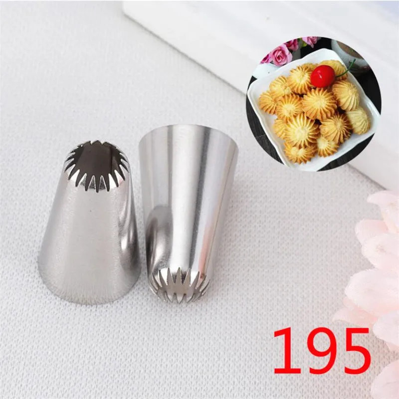 #195 Large Size Cake Decorating Pastry Piping Nozzle Icing Tips Bakeware Kitchen Cookies Tools Stainless Steel Cake Tools