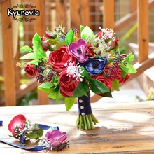 Kyunovia букеты невесты темно-синий букет для невесты искусственный цветок Свадебный букет для невесты BY8