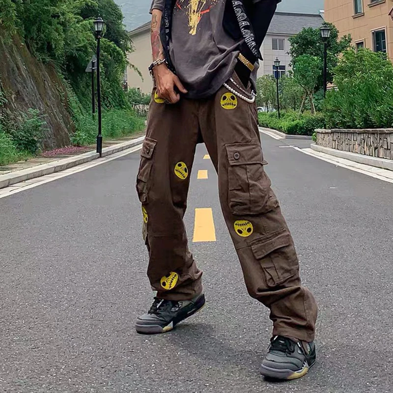 Tute multi tasca per perforazione Grimace per uomo e donna pantaloni Cargo  Oversize dritti High Street pantaloni Casual allentati Harajuku|Sweatpants|  - AliExpress